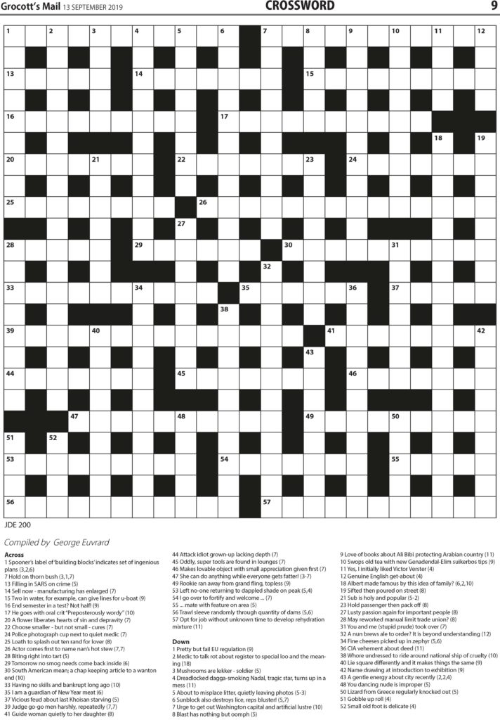 Bumper crossword to mark double century Grocott's Mail