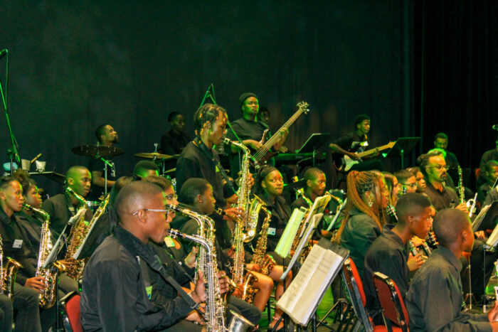 Iimbewu Youth Orchestra consisting of the AMP, CGSM, IDP and KMA students, performing together on Saturday, 29 April. Photo: Malikhanye Mankayi