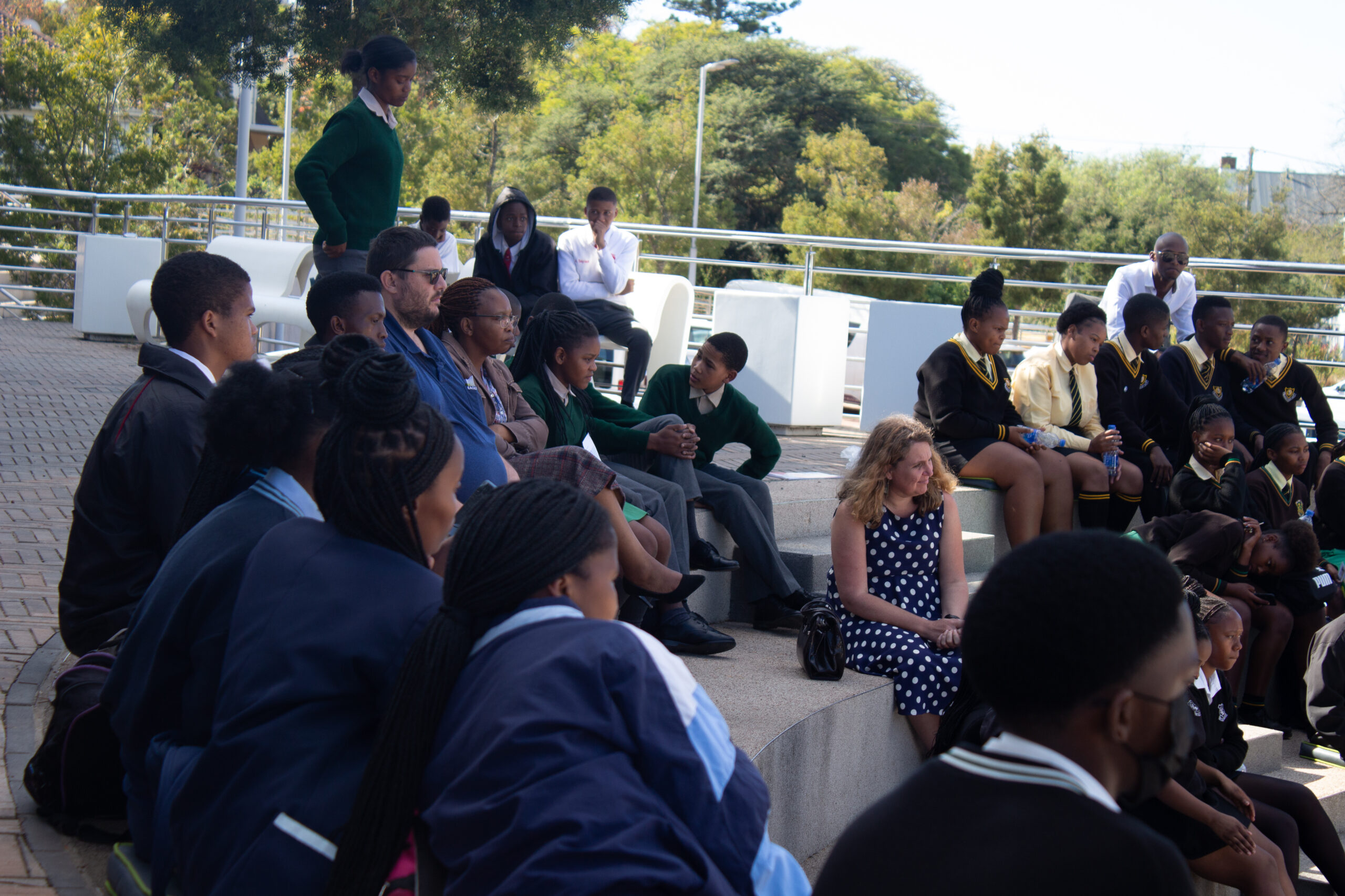 Learners listen to the messages of support