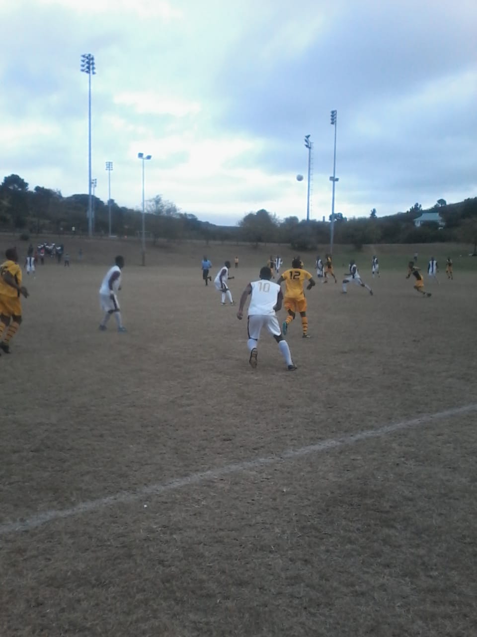 Wits in white against Friendly City in gold. Wits won 4-0