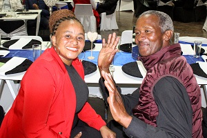 Picture of guests at St.Mary's Catholic Church dinner at the 40th birthday celebration