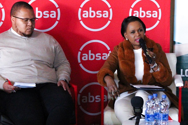 Photo of Sakhe Ntlabezo and Thandeka Gqubela (Mbeki) at the Kasi Talk event.