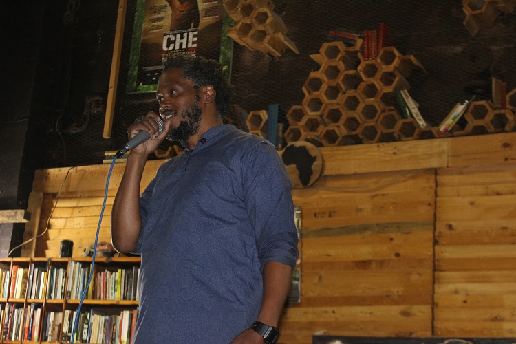 Mr Xolile Madinda the ownner of the Black Power Station welcoming everyone. Photo: Benny Mojela