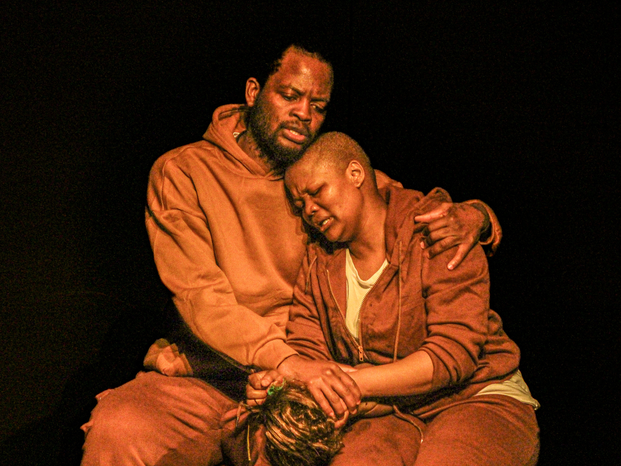 Bukamuso with her father crying for her mother as she died. Photo: SIbabalwe Tame