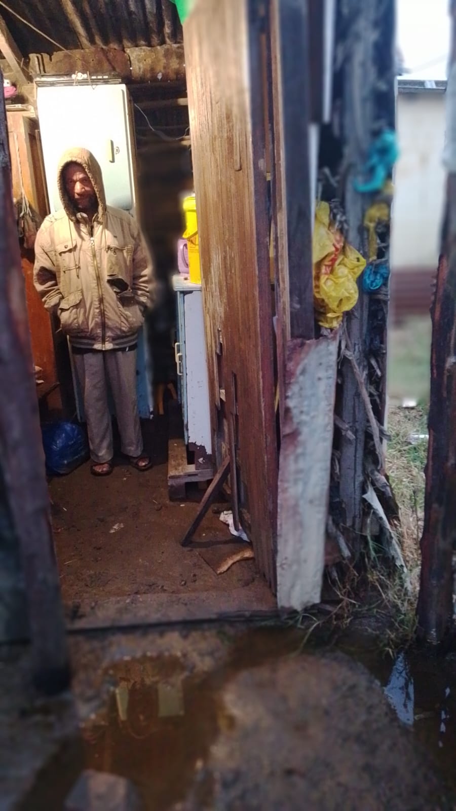 Place Cold Home: Extension 7 resident Lulamile Nonxuba fears for his family's health during this cold winter season. Photo: supplied