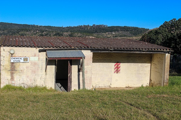 A photo of the empty chemical store at TB Temba's hospital.