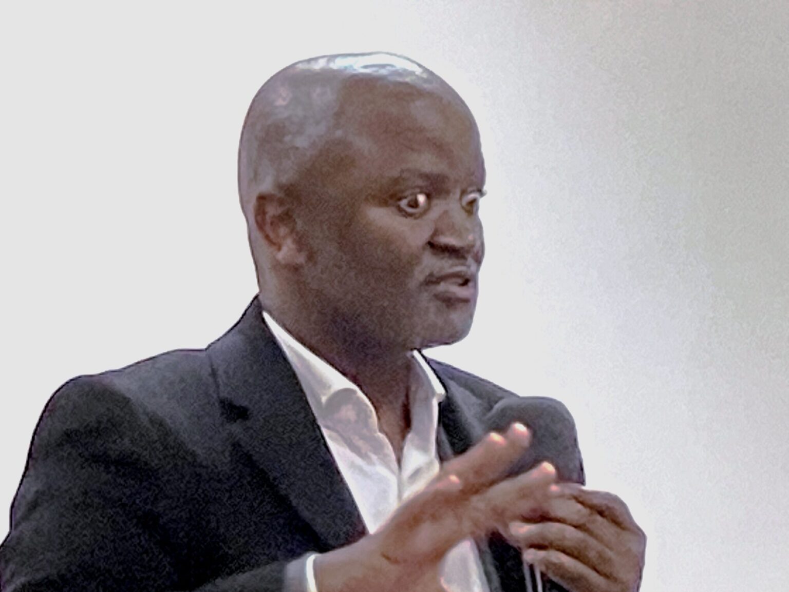 CEO of the Eastern Cape Parks and Tourism Agency, Vuyani Dayimani, speaking at the Growth and Development Summit at the Monument in Makhanda. Photo: Steven Lang