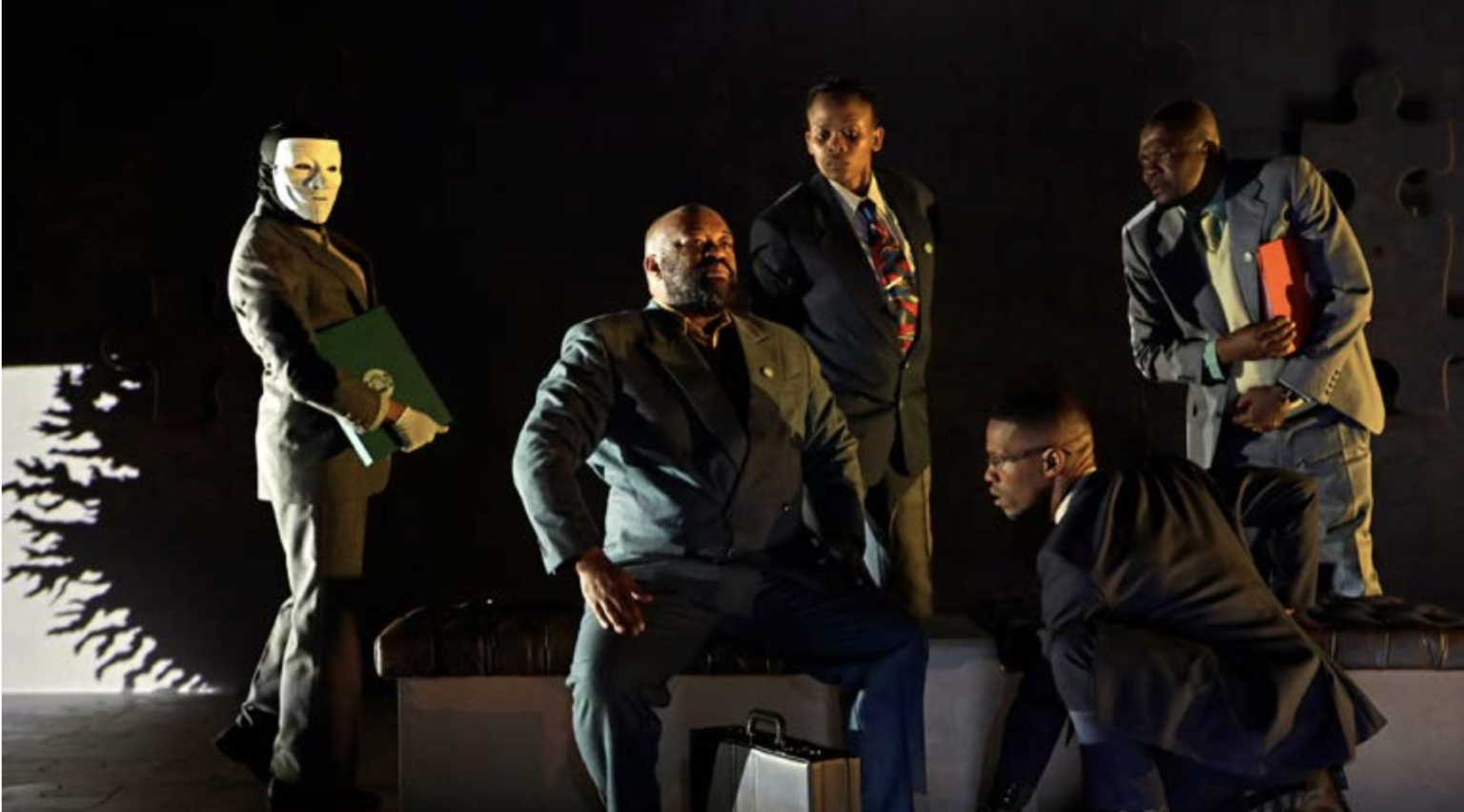 Briary, blackmail, and bullying in Khongolose Khommanding Khommisars. Photo: Courtesy of the National Arts Festival