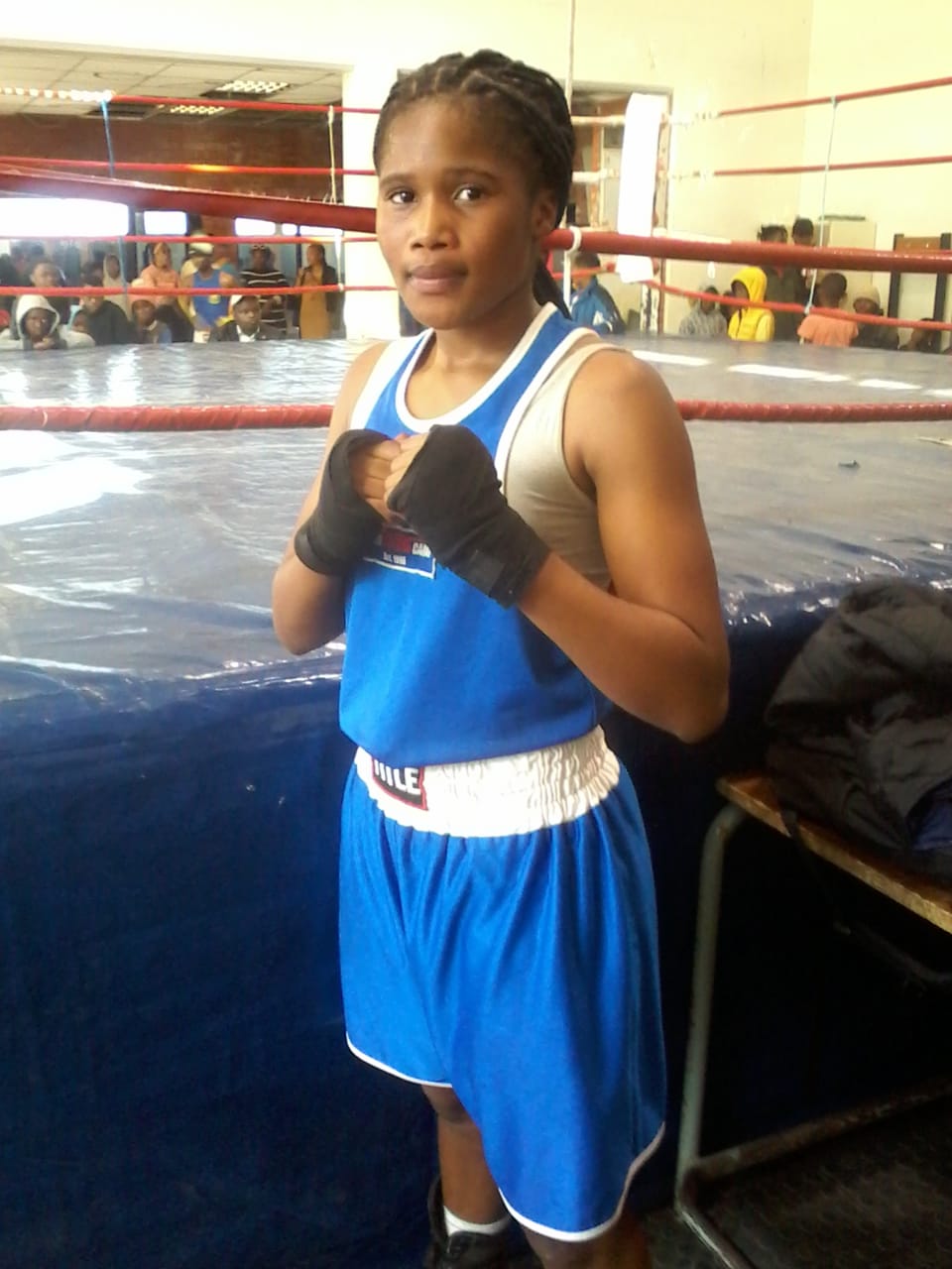Victorious Lilitha Matshotyana of Mfuzo BC just after the fight