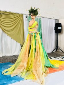 Fashion show designed piece made from recycled material. Photo: Supplied
