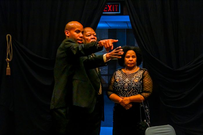 Methodist Church of South Africa, Grahamstown District, Circuit 201 members being shown their seats for the their first fundraising Gala Dinner. Photo: Buhle Andisiwe Made