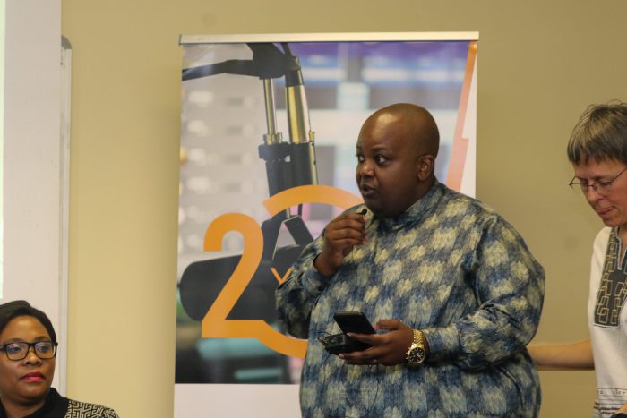 Media Development & Diversity Agency Executive, Mr Lethabo Dibetso speaking on 100 of radio in South Africa and 20 years of the MMDA. Photo: Sourced
