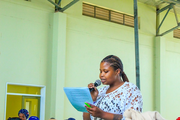 Zamamiya Majola sharing her queries with Legislature.