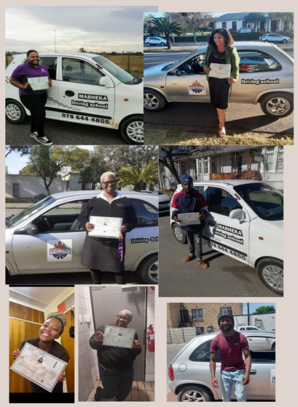 Some of Mabheka Driving School learner drivers who obtained their driver’s licence: Photos taken from Mabheka Driving School Facebook page. 