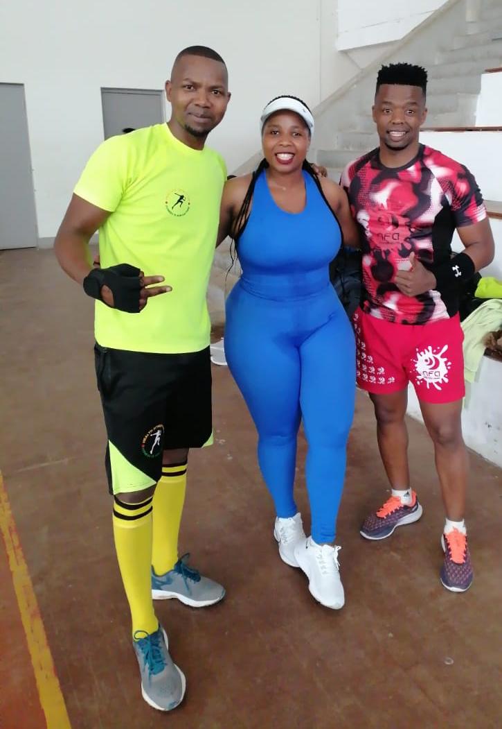 From left: Coaches Vuyo of Health and Fitness Club PE, Nonkie of Community Health Club PE and Andile Pango of NFM Cape Town. Photo: supplied