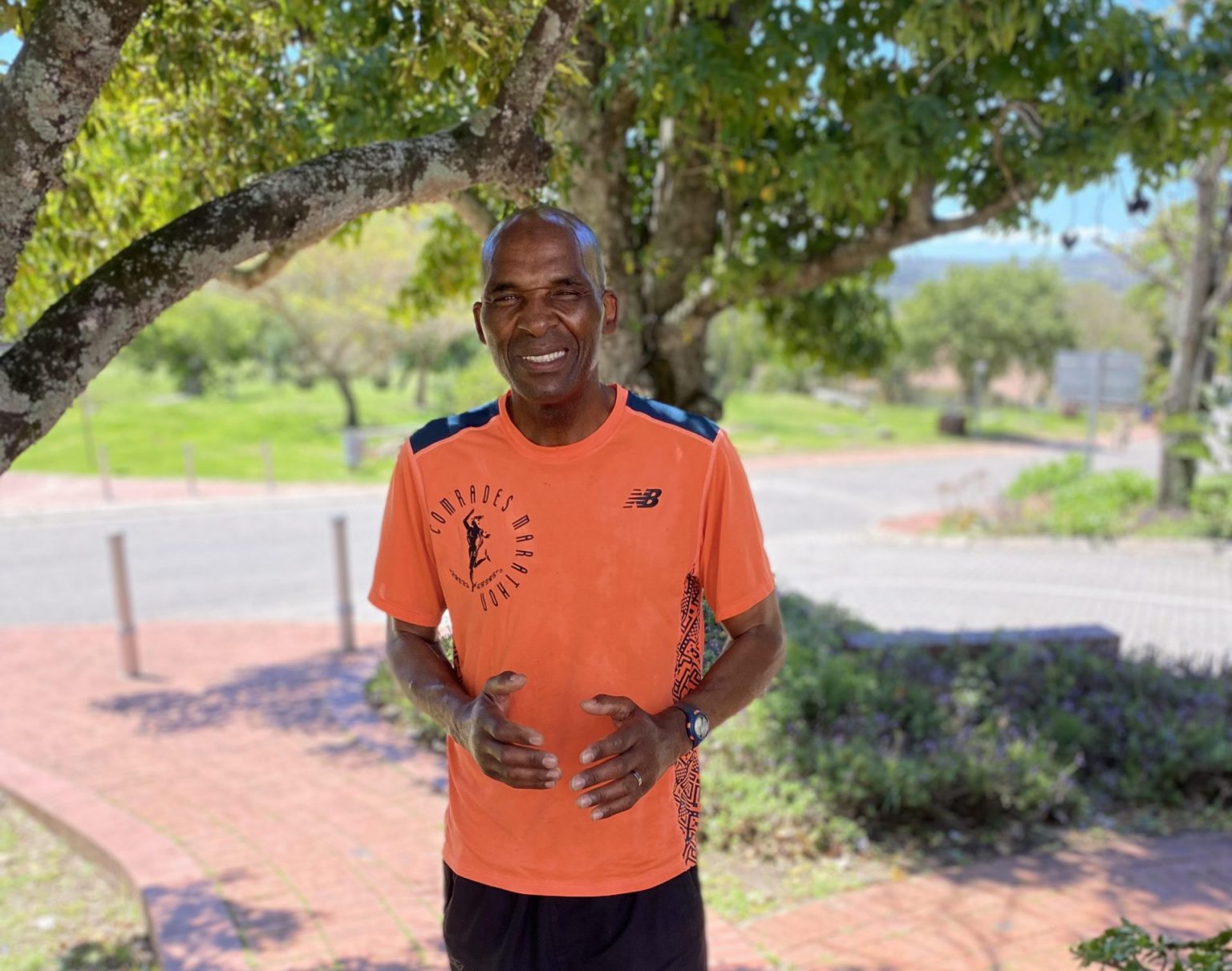 Local athlete seeks sponsorship for Soweto Marathon Zwelethemba Yaka outside the school of journalism and media studies, Rhodes Photo: Anga Bushwana