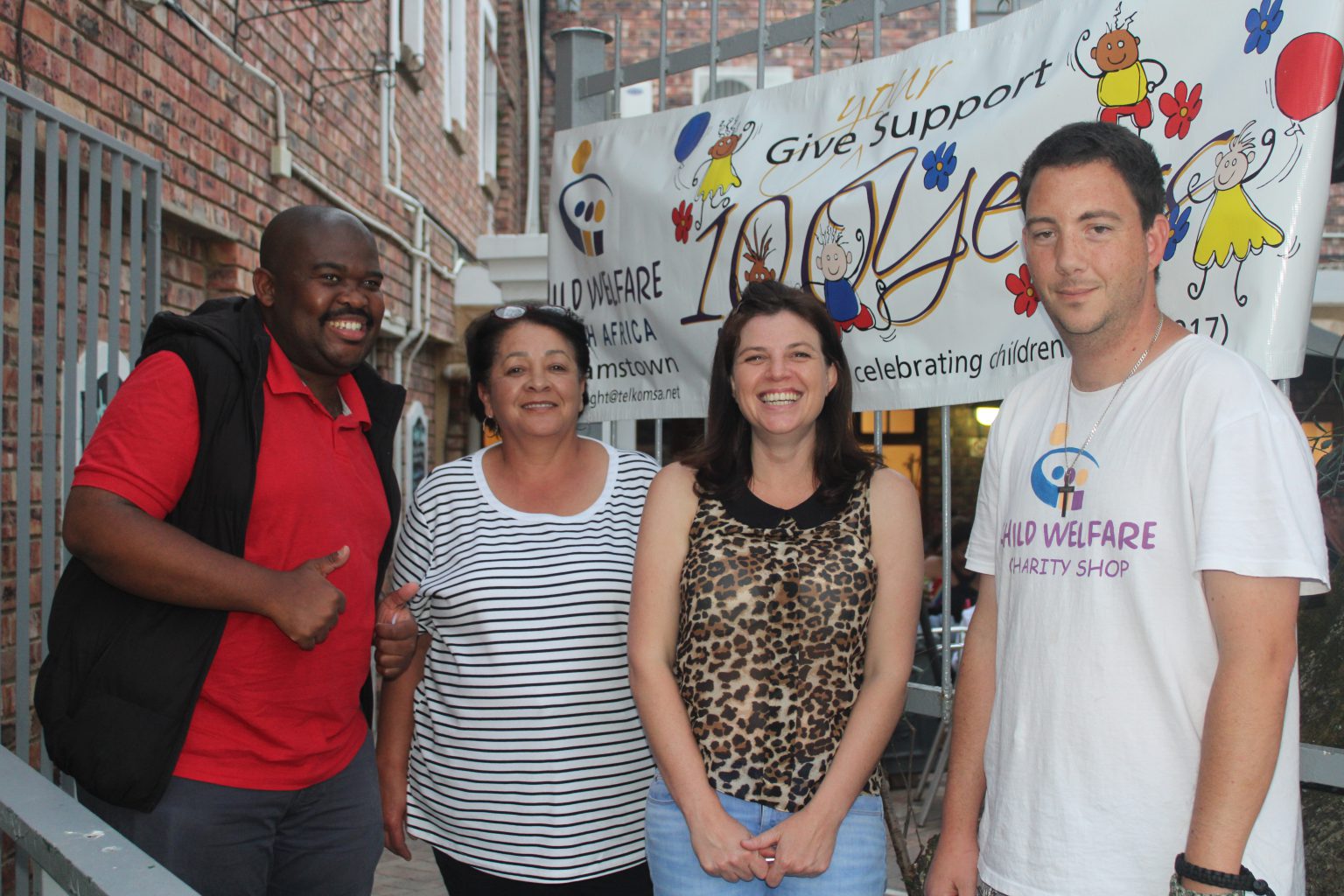 From left: Nkosoxolo Mzimane, Child Welfare Board member; Martha Thompson, Director of Child Welfare; Debbie Labuschagne -control manager and Dean Walker-Randall, Child Welfare Charity Shop Manager. Photo: Malikhanye Mankayi