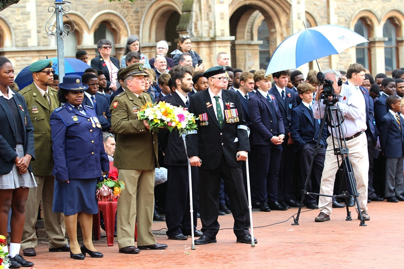 Delegations await their turn to lay a wreath on Remembrance Day