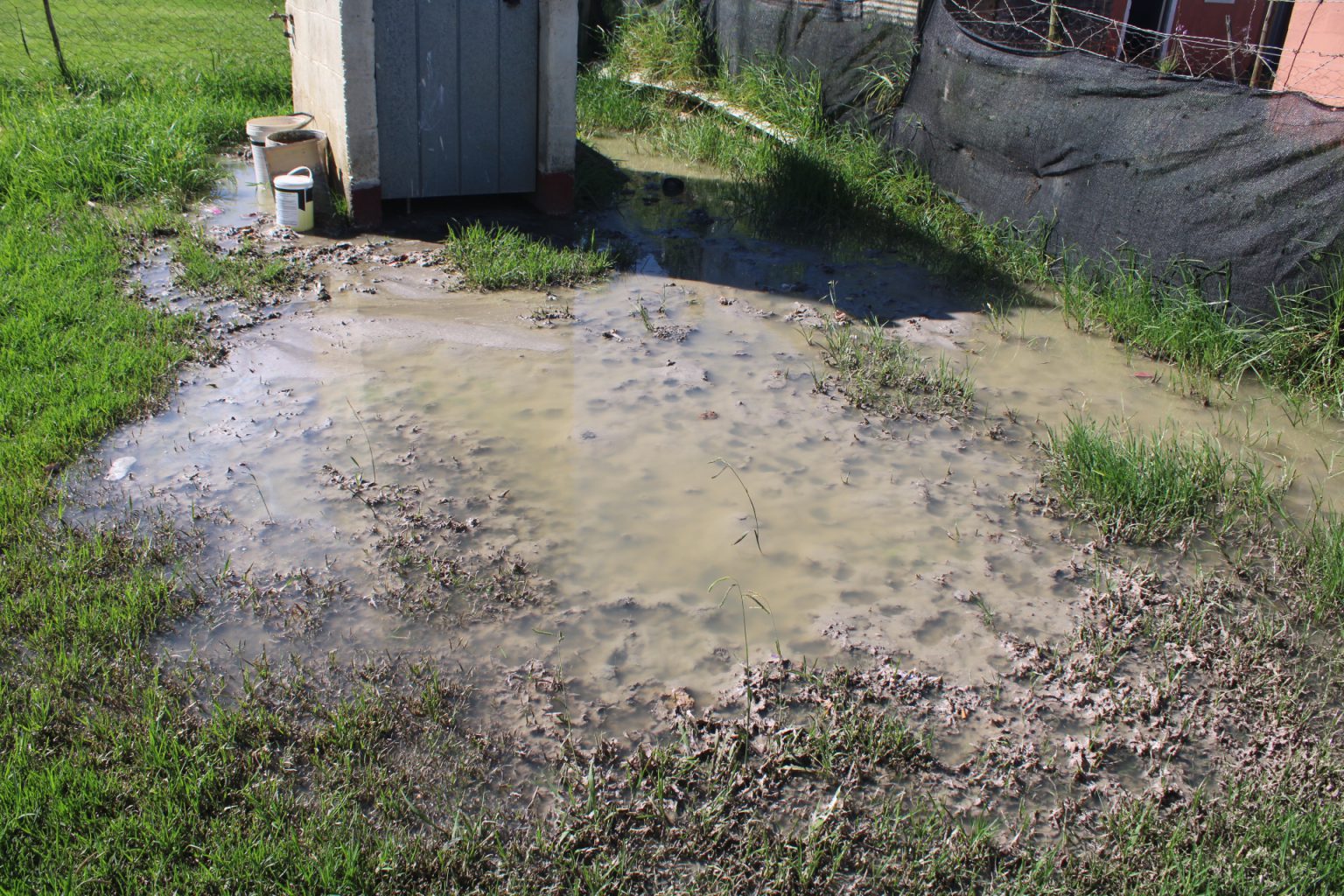 A sewage at Zalisile Ncwadi's yard.