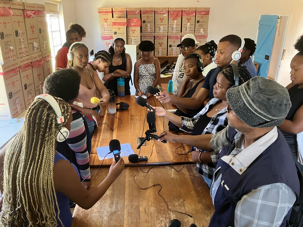 Third year journalism students learning about the local health care system at the Raglan Road Clinic in Makhanda. Photo: Steven Lang