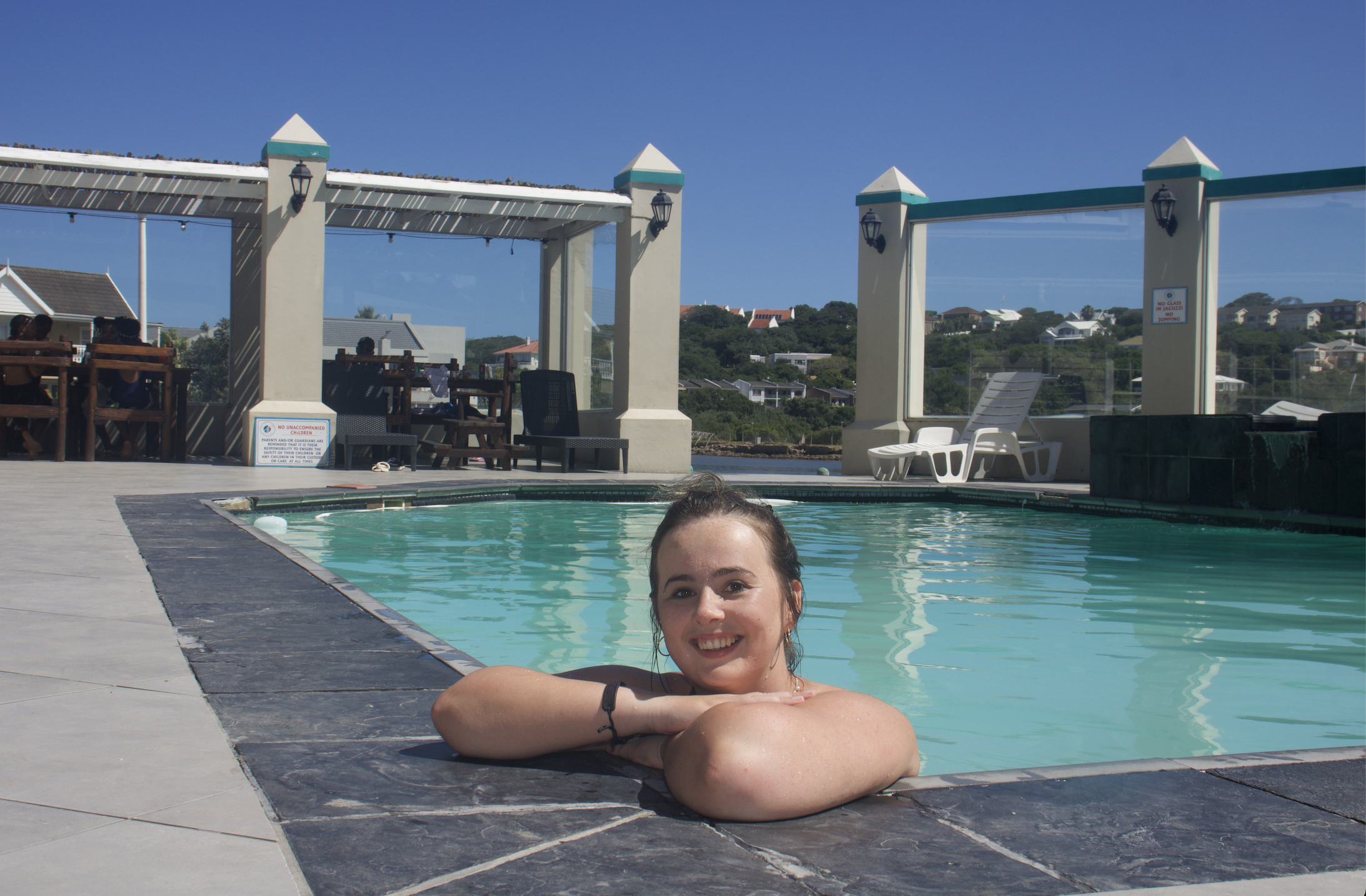 Gabby Smith enjoying the pool. Photo: Malikhanye Mankayi