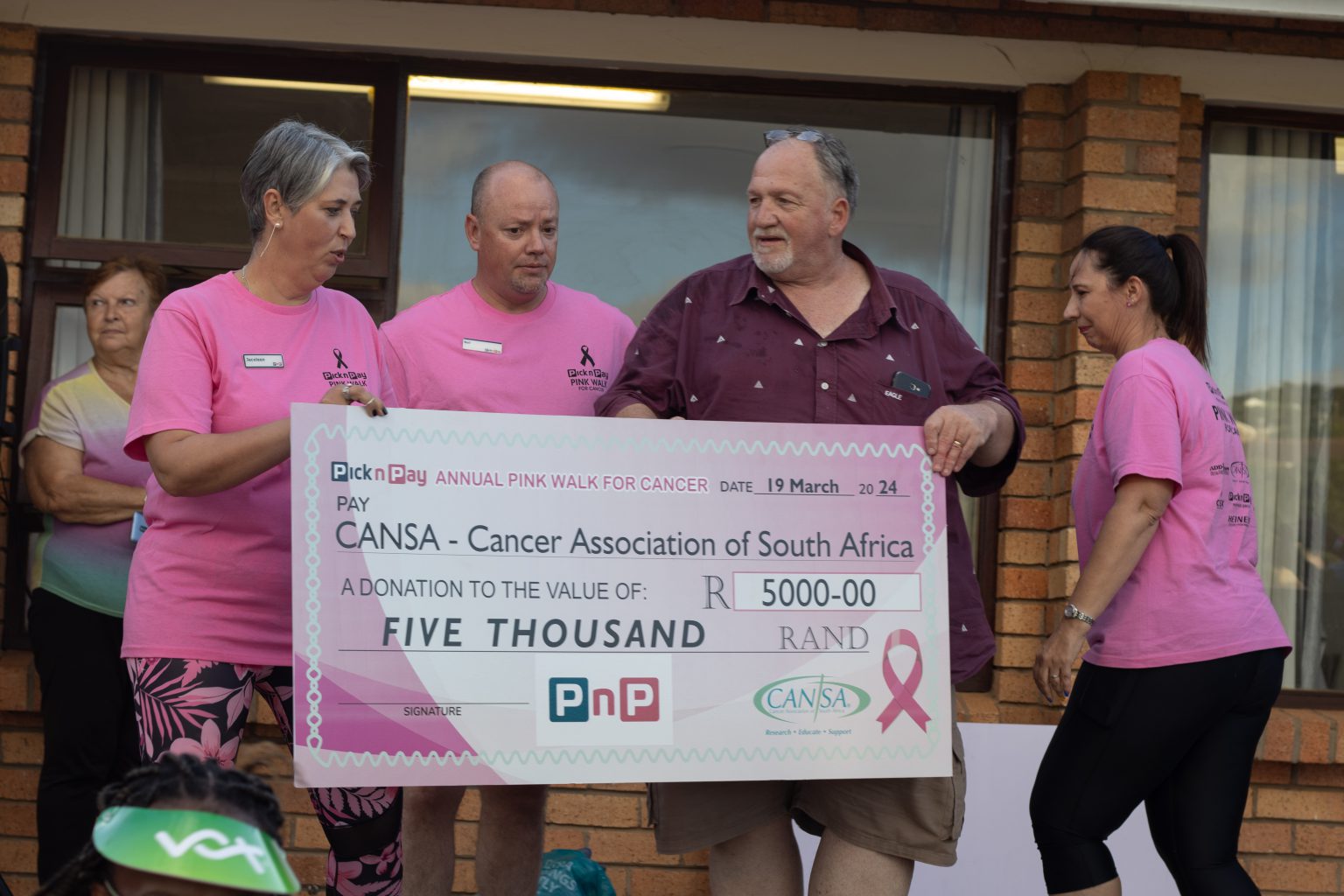 PicknPay also presenting a R5000 donation towards CANSA. Photo by Rikie Lai