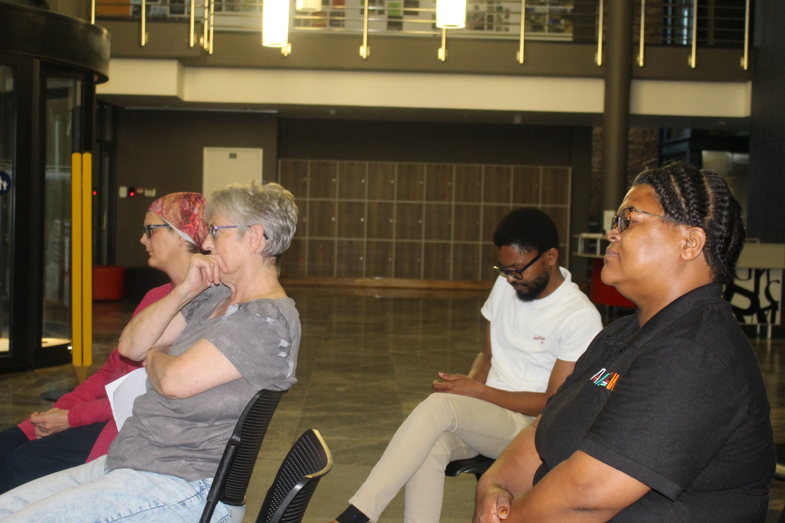 Audience members during Reddit's poetry evening at Amazwi Museum. Photo: Linathi Nomntsetse