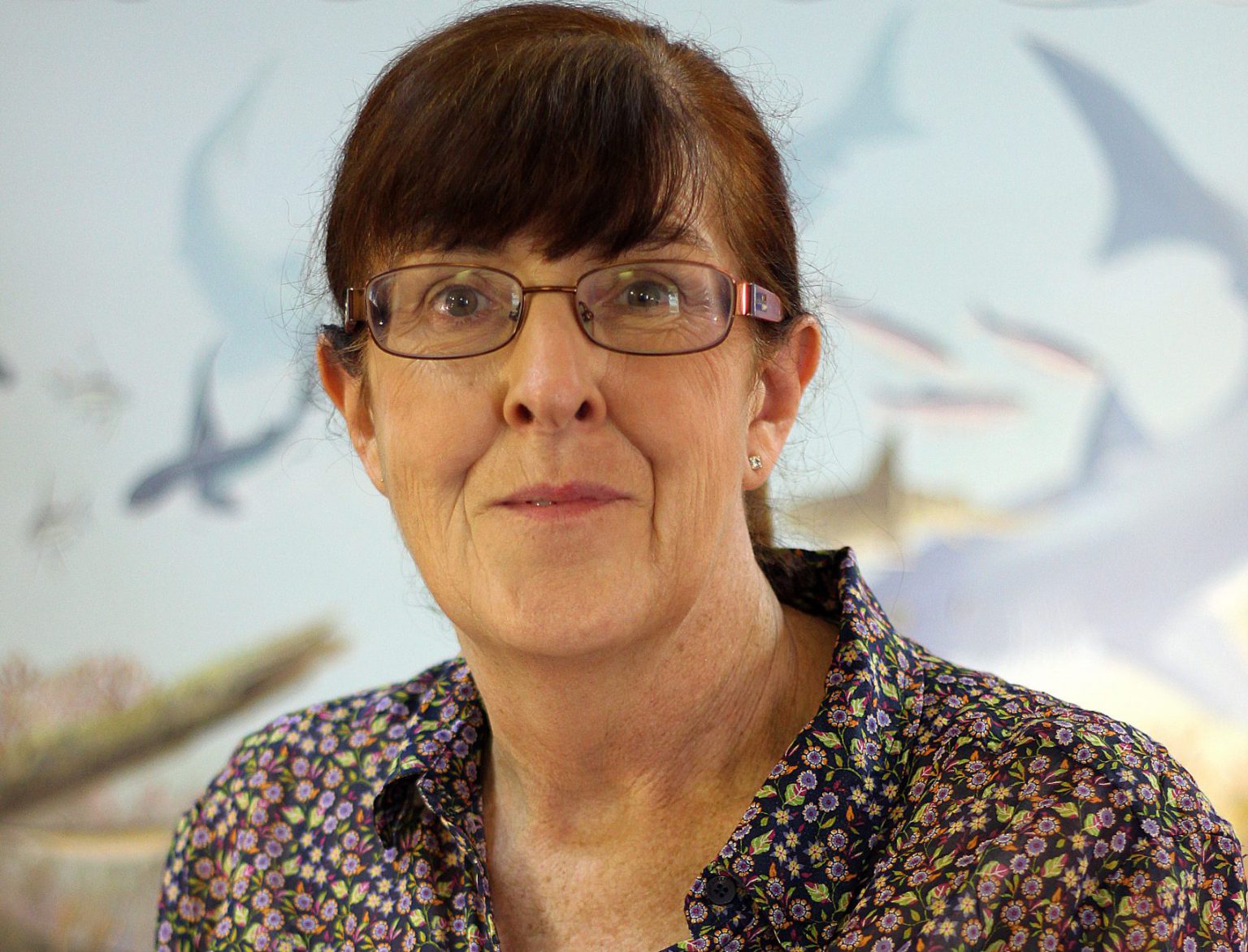 Professor Kate Trinajstic at the Amazwi Museum on Beaufort Street where she has been helping PhD candidate, Ryan Nel with his thesis focussing on armoured fish fossils. Photo: Steven Lang