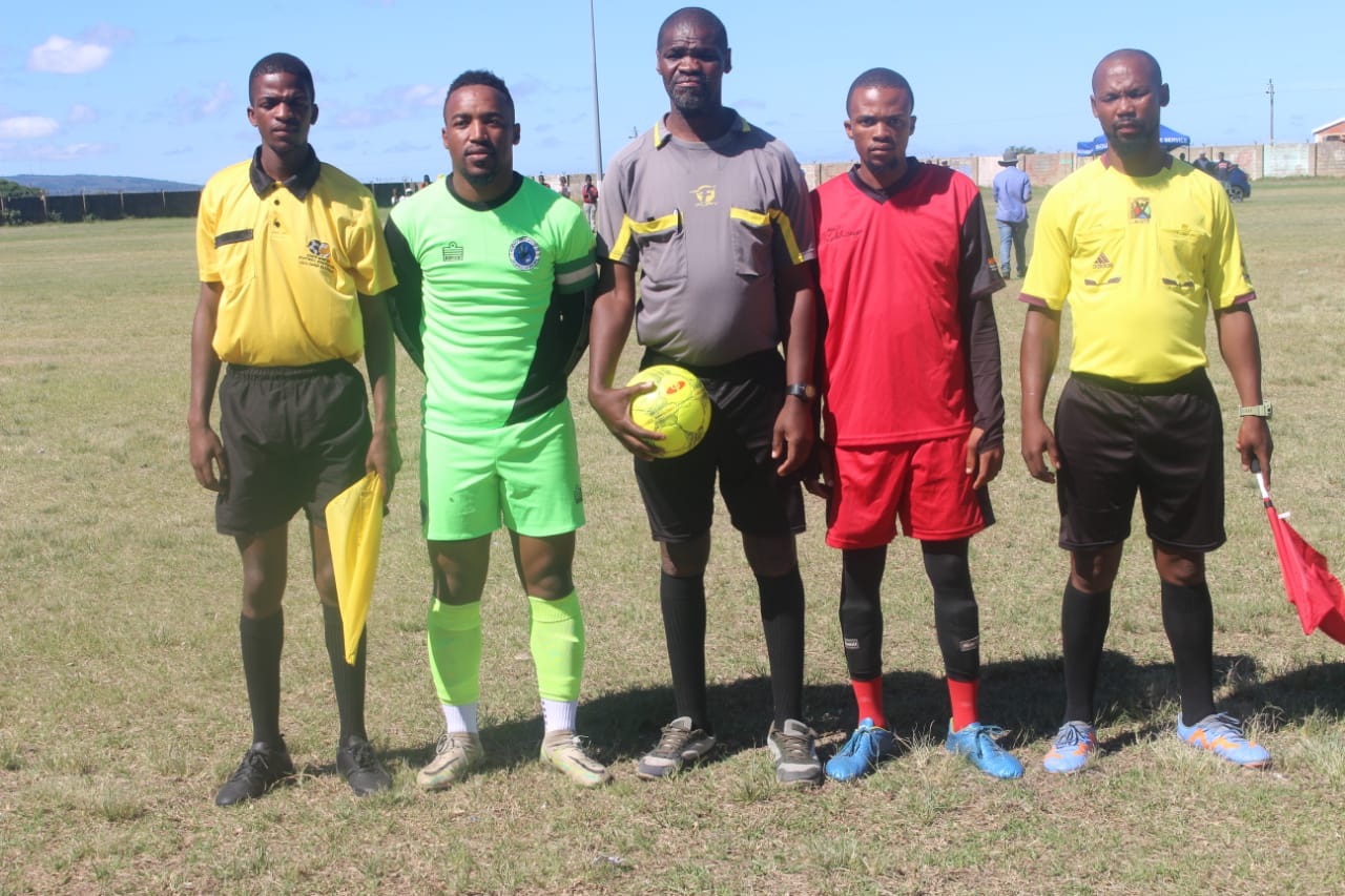 Getting ready to start Maru and Eastern academy captains with match officials