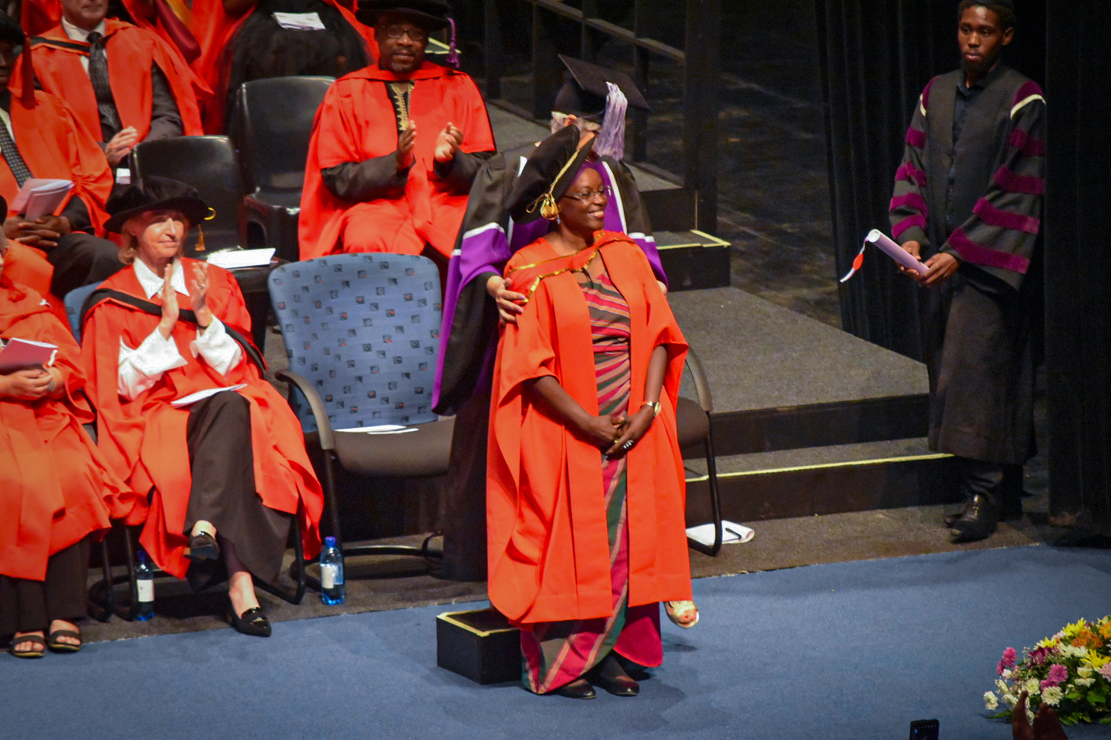 Professor Slyvia Tamale, is capped and awarded her doctorate at Rhodes University, 03 May 2024. Photo: Thabo Mathebula 