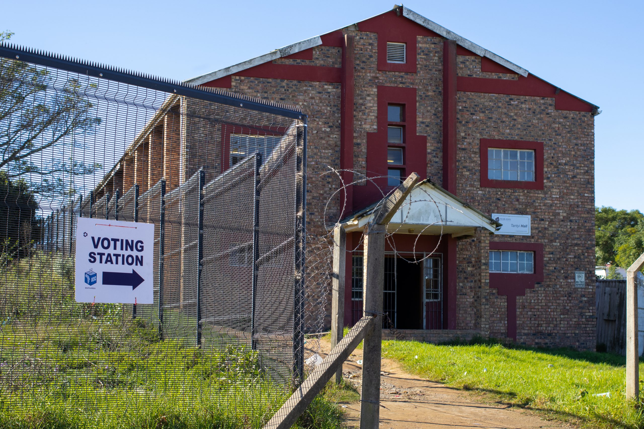 The IEC Voting station in Tantyi Town Hall Tantyi Location on the 27th May after Special voting has commenced for the 2024 Elections photo by Rikie Lai