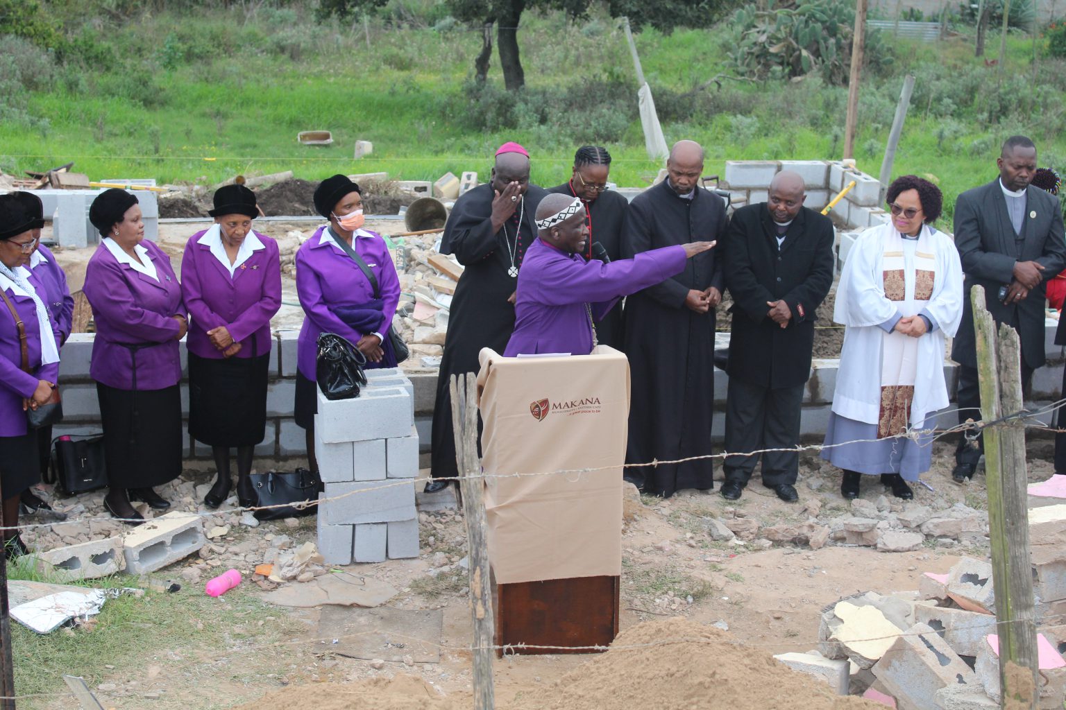 Religious leaders taking the lead during a prayer ceremony from the accident site to Shaw Memorial Methodist Church on Wednesday. Photo: Selenathi Botha