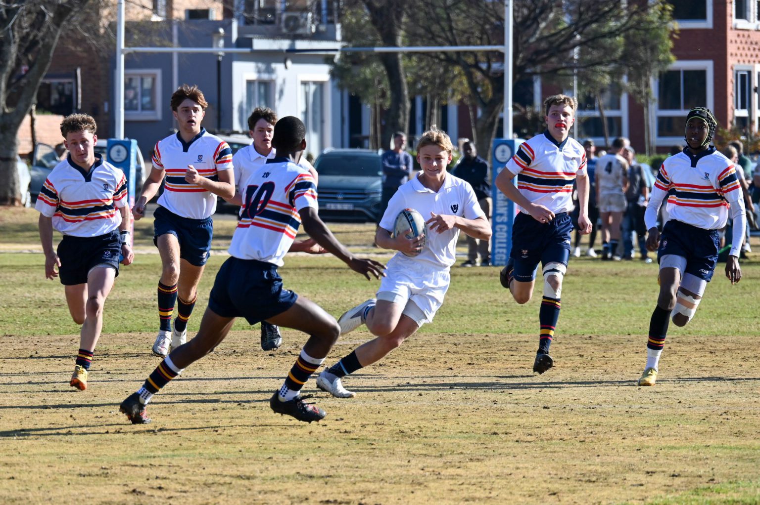 The St Andrew’s College Thistles team in action at the U18 Independent Schools Rugby Festival held by St Alban’s College in Tshwane between 28 June and 3 July. Photo: Zintle Mjali