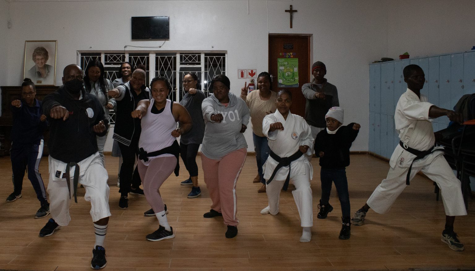 Women participating in karate and boxing training sessions organised to prepare them for dangers they may come across. Photo: Amahle Cele