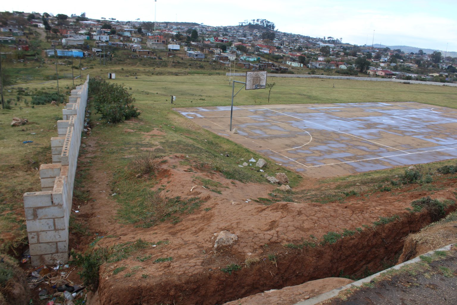 The Oval Sports Ground upgrade has stalled for months after the responsible contractor was fired by the Makana Municipality. Photo: Luvuyo Mjekula