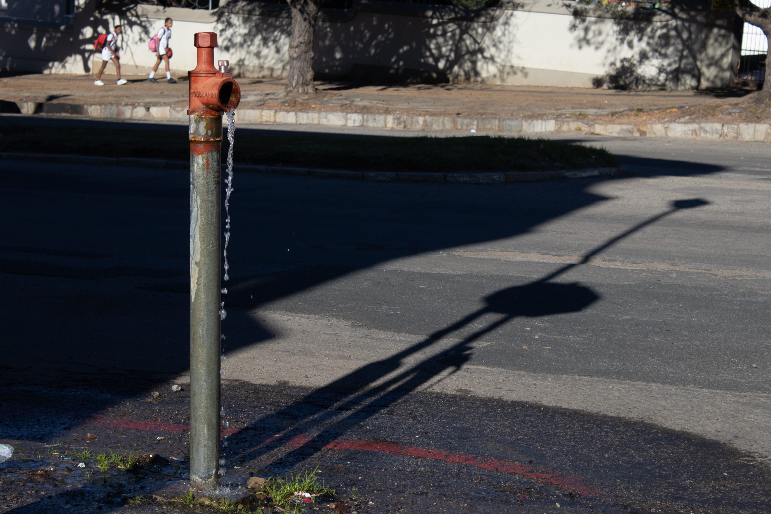 Leaking water access point outside The Grande Res on the corner of High Street and Cawood Street on the 22nd July Photo by RIkie Lai