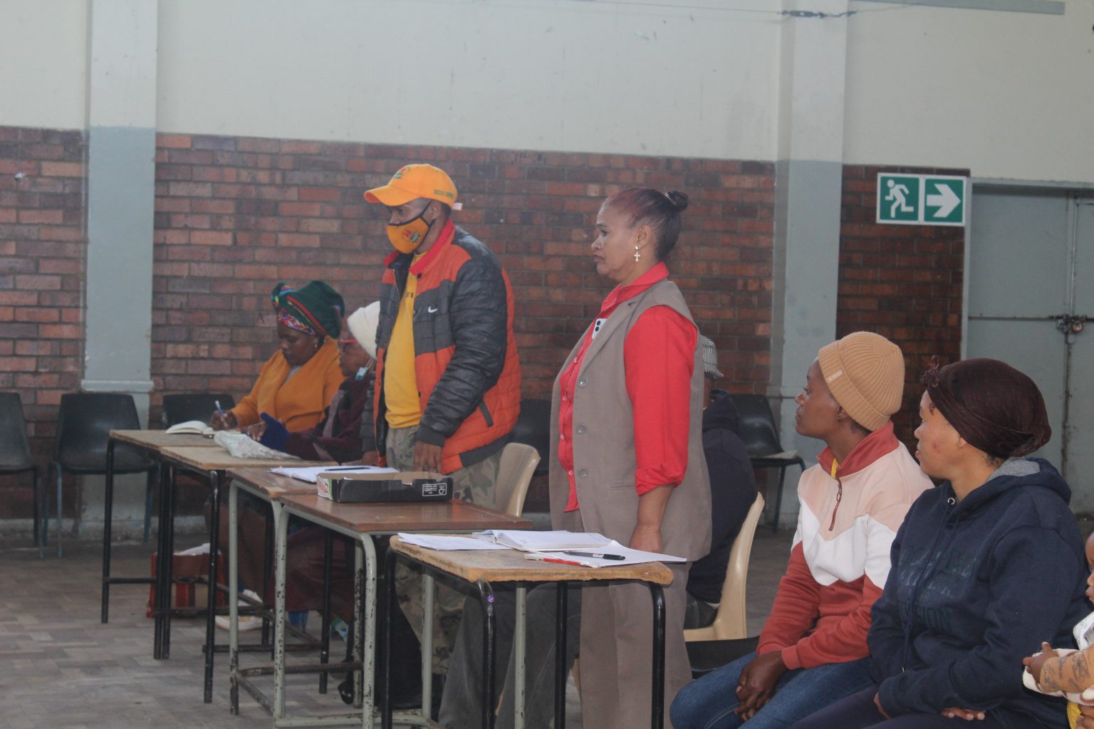 Makana Citizens Front's councillors leading a public meeting at the Recreation Hall on Tuesday. Photo: Amahle Cele