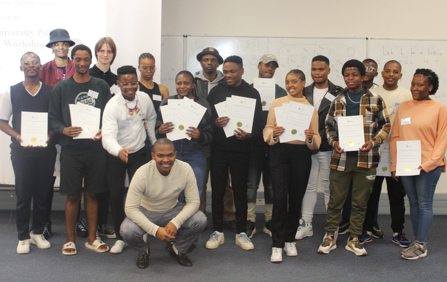 Some of the Rhodes University and Nelson Mandela University (NMU) students who participated in the Rhodes University Pure Mathematics Workshop 2024 at Eden Grove on Saturday. Photo: Luvuyo Mjekula