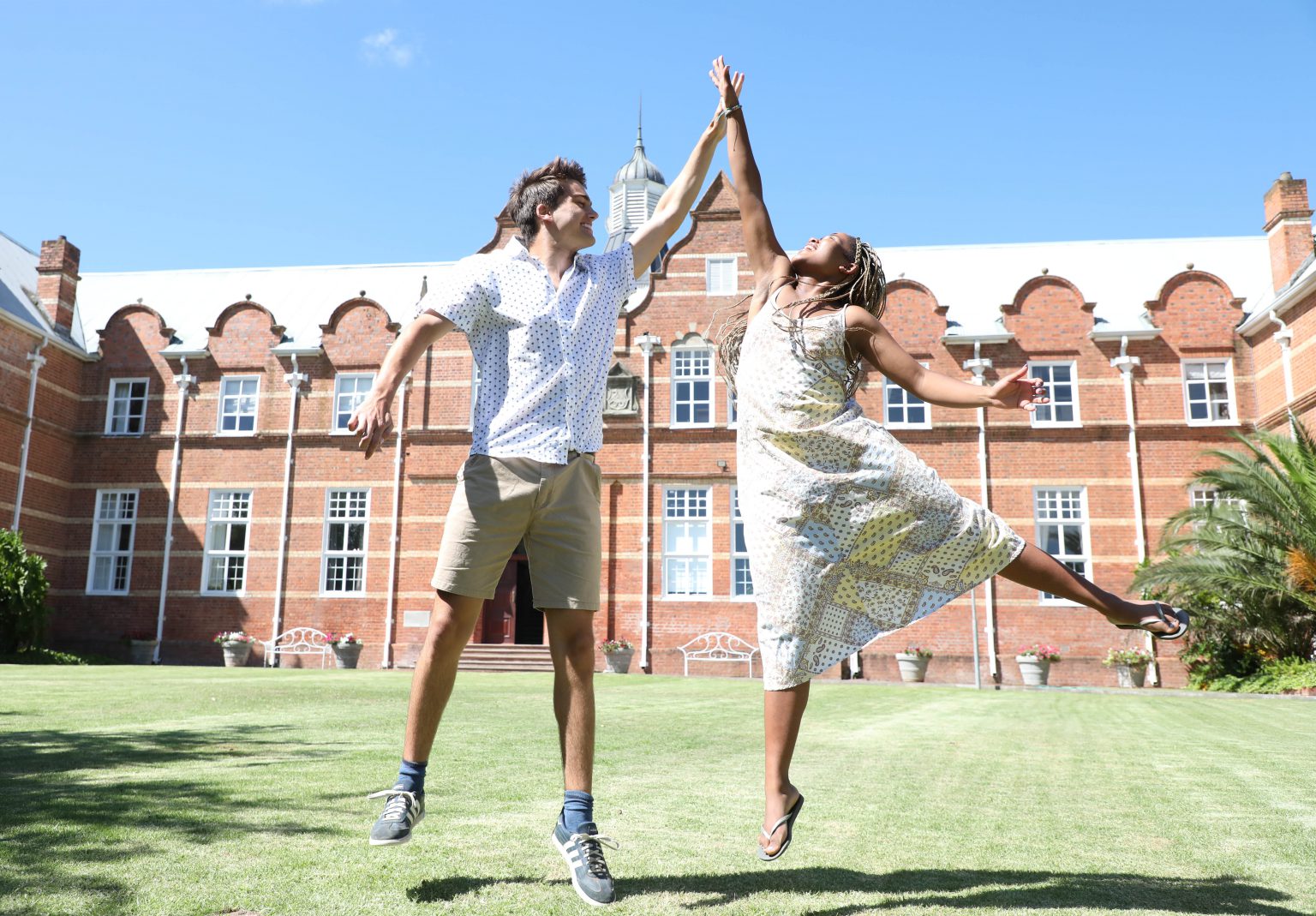 Kingswood College's top achievers, Jason Connan (left), achieved 8A's, and Khanya Mbenyana achieved 5As, in the 2024 matric exams. The two were also the deputy Head Boy and Head Girl. Photo: Jackie Clausen