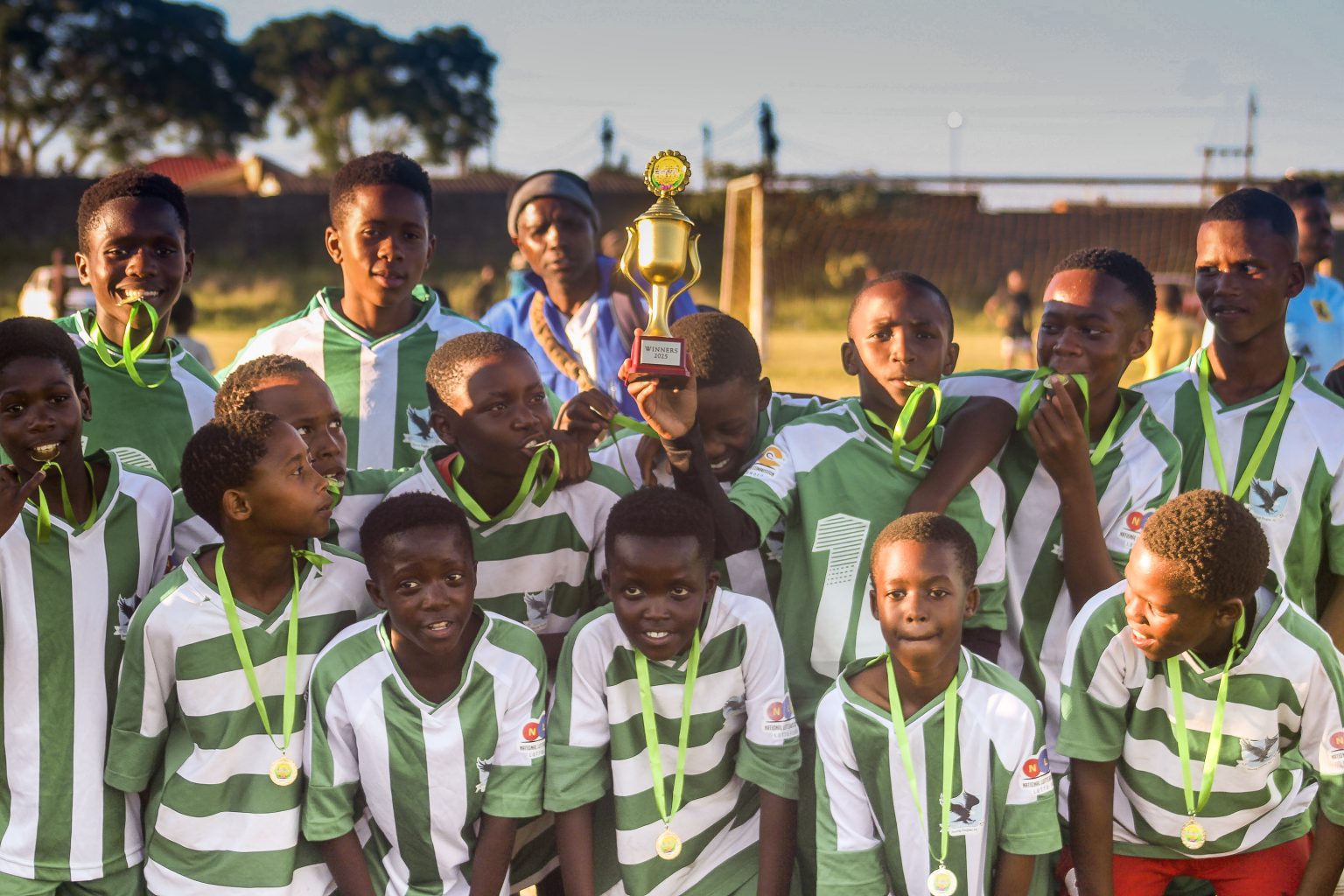 Young Eagles win Superbowl U15 tourney Superbowl U15 Easter Soccer tournament champs Young Eagles celebrate. Photo: Chris Totobela