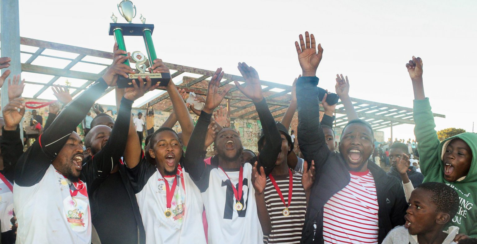 Maru FC wins birthday tourney Maru FC celebrate after winning the Ivy Madyo and Mafa Bavuma birthday tournament on Sunday. Maru beat rivals XI Attackers 1-0 in a tightly-contested final. Photo: Chris Totobela