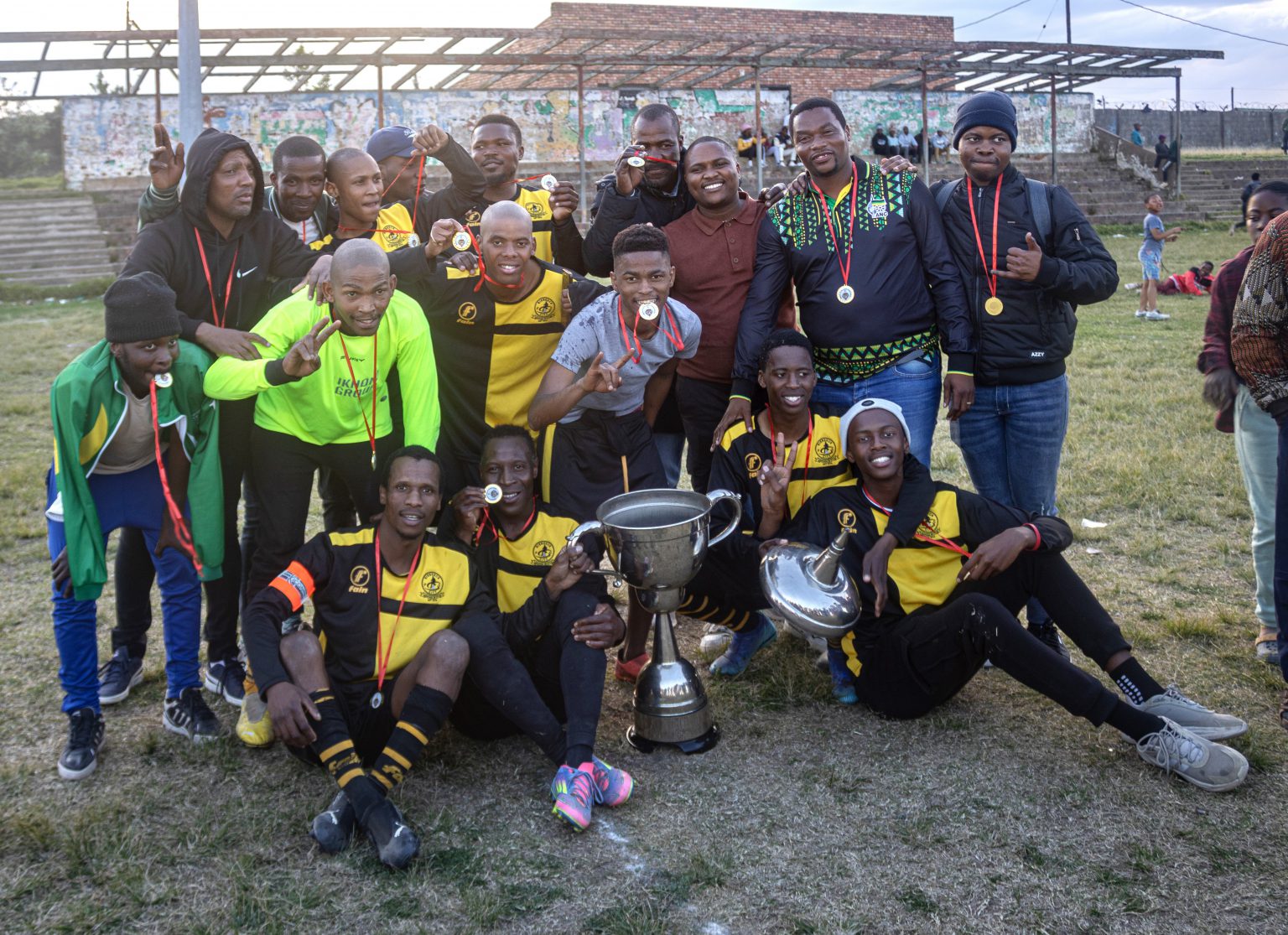 Riebeek City wins Makana LFA Premier League Riebeek City celebrating their Makana LFA Premier League title. Photo: Chris Totobela