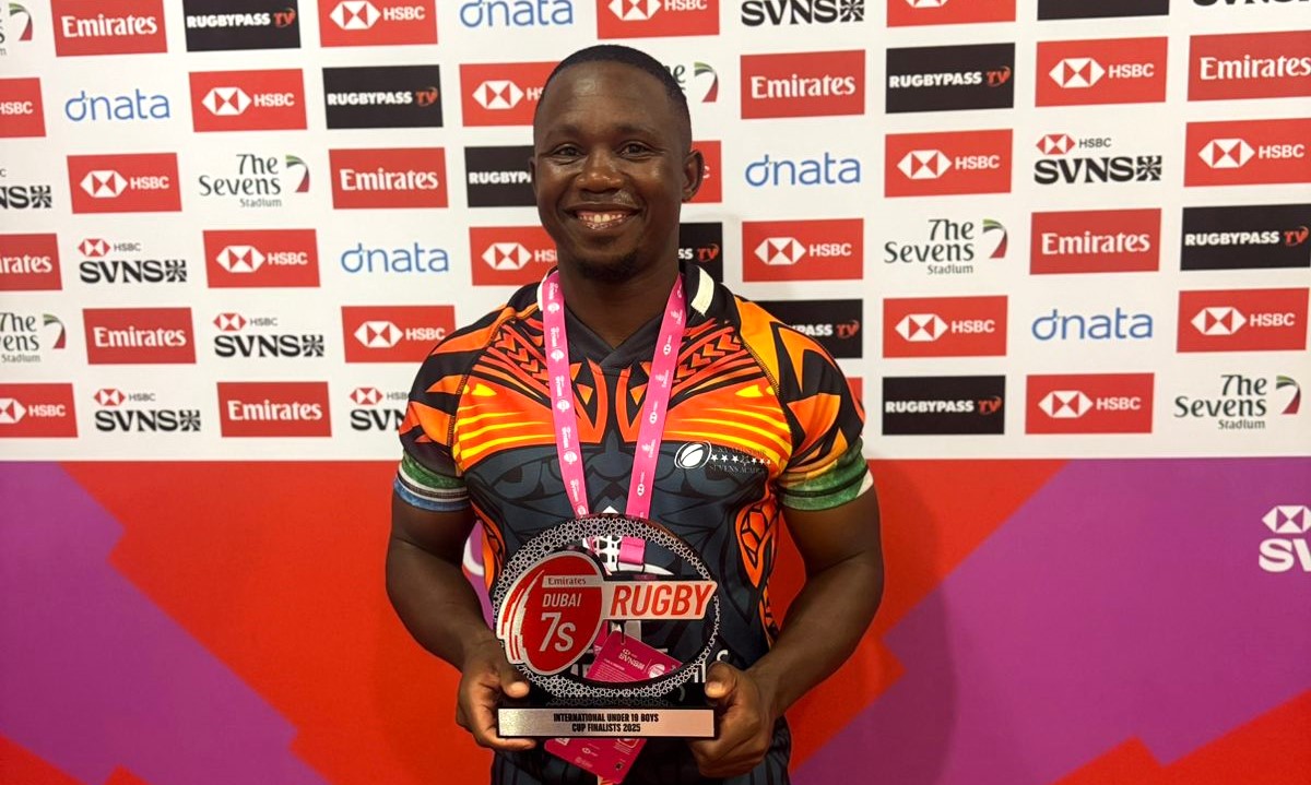 Makhanda-born rugby 7s coach shines abroad Makhanda-born rugby 7s coach Simamkele Yafele just after the final of the International u19 Rugby 7s competition in Dubai recently. Photo: Supplied